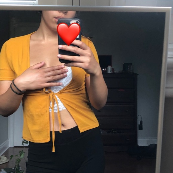 Pretty Little Thing mustard yellow dainty top - Picture 6 of 6